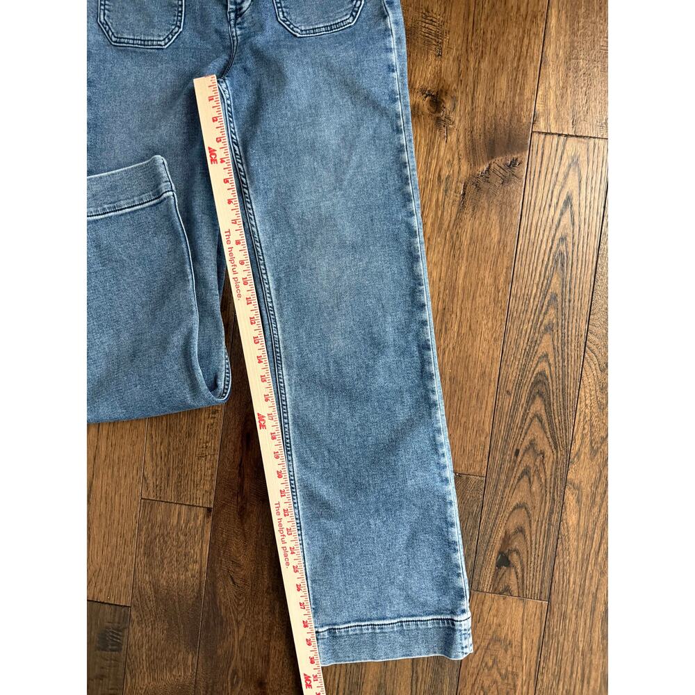 Faherty Women's Bootcut Jeans Light Wash Patch Pocket Size 29 Stretch - Picture 5 of 8